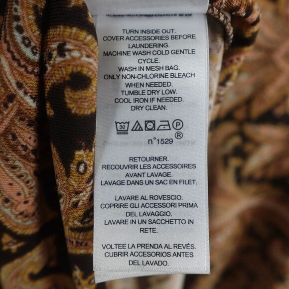 Ralph Lauren Womens Brown Paisley Shift Dress Size 12 - Picture 15 of 16